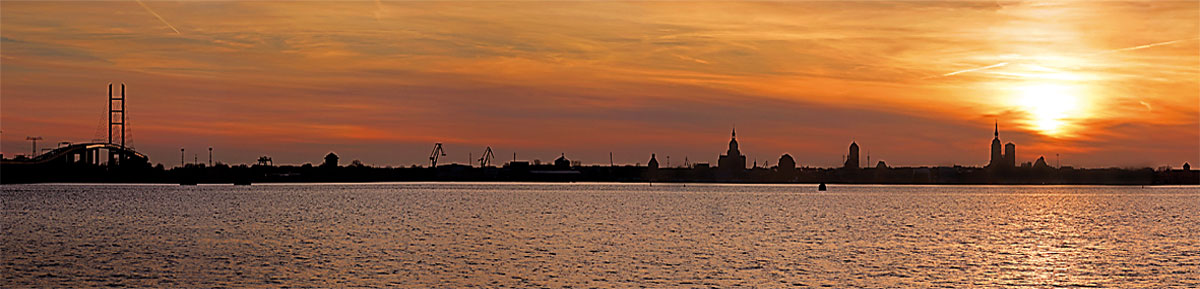 Panorama-Motiv: Stralsund Sonnenuntergang - Motivnummer: pk-hst-03